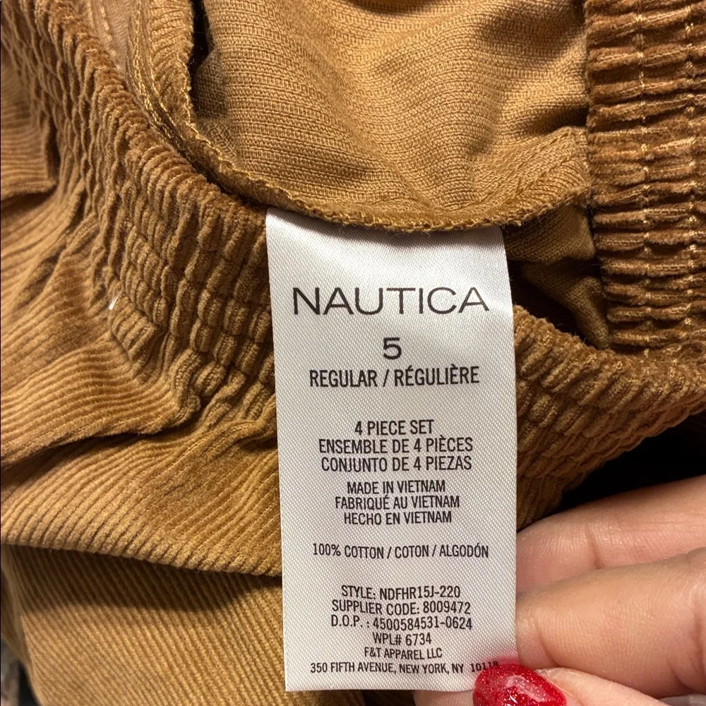 NWOT Nautica Kids Tan Formal Pants Sz 5-100% cotton